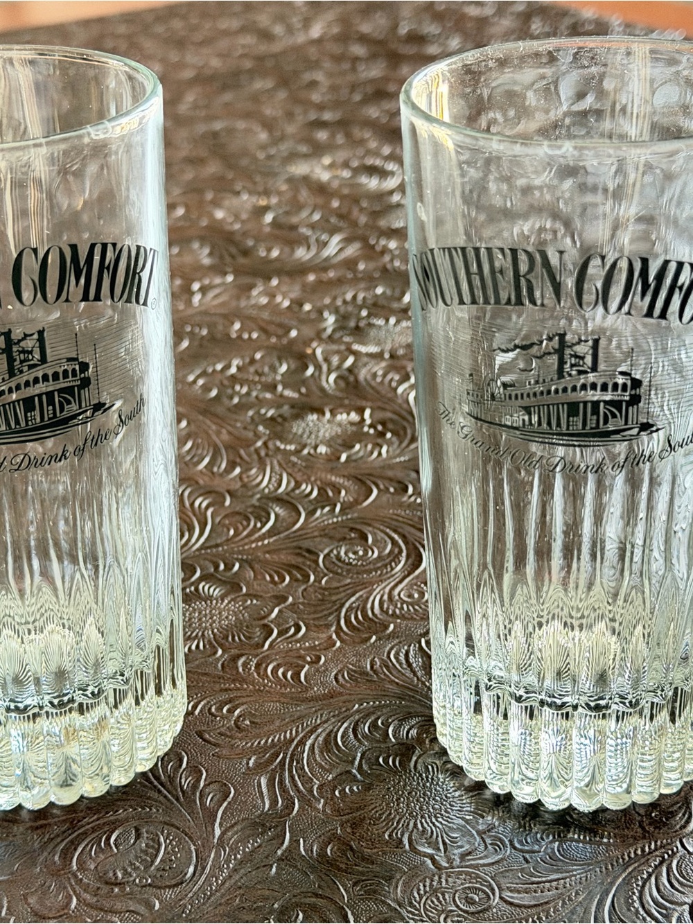 Southern Comfort steamboat Clear Ribbed Highball Glass - Set of 2